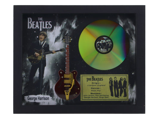 George Harrison Beatles 3D frame with miniature guitar premium wall décor collectible gift by Bluecor India