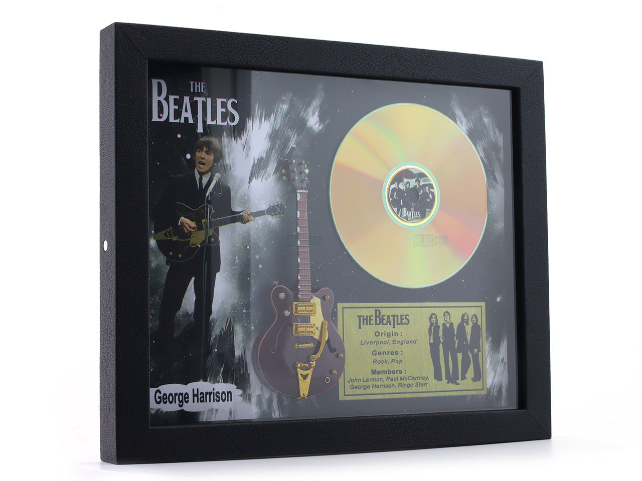 George Harrison Beatles 3D Frame with Miniature Guitar | Classic Music Wall Décor Gift India