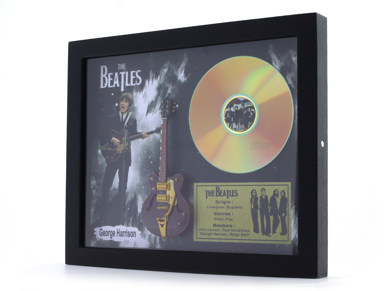 George Harrison Beatles 3D Frame with Miniature Guitar | Classic Music Wall Décor Gift India