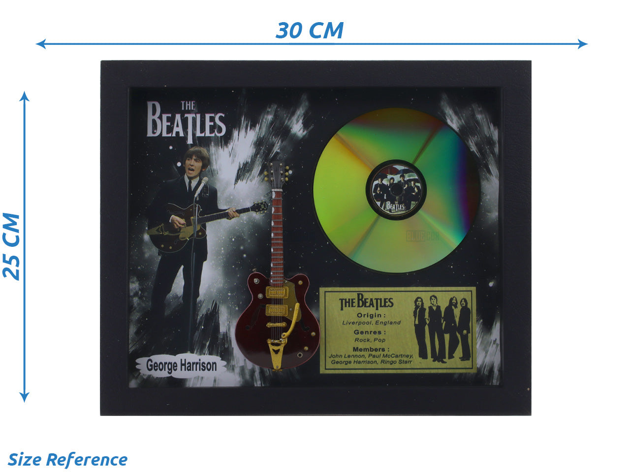 George Harrison Beatles 3D Frame with Miniature Guitar | Classic Music Wall Décor Gift India