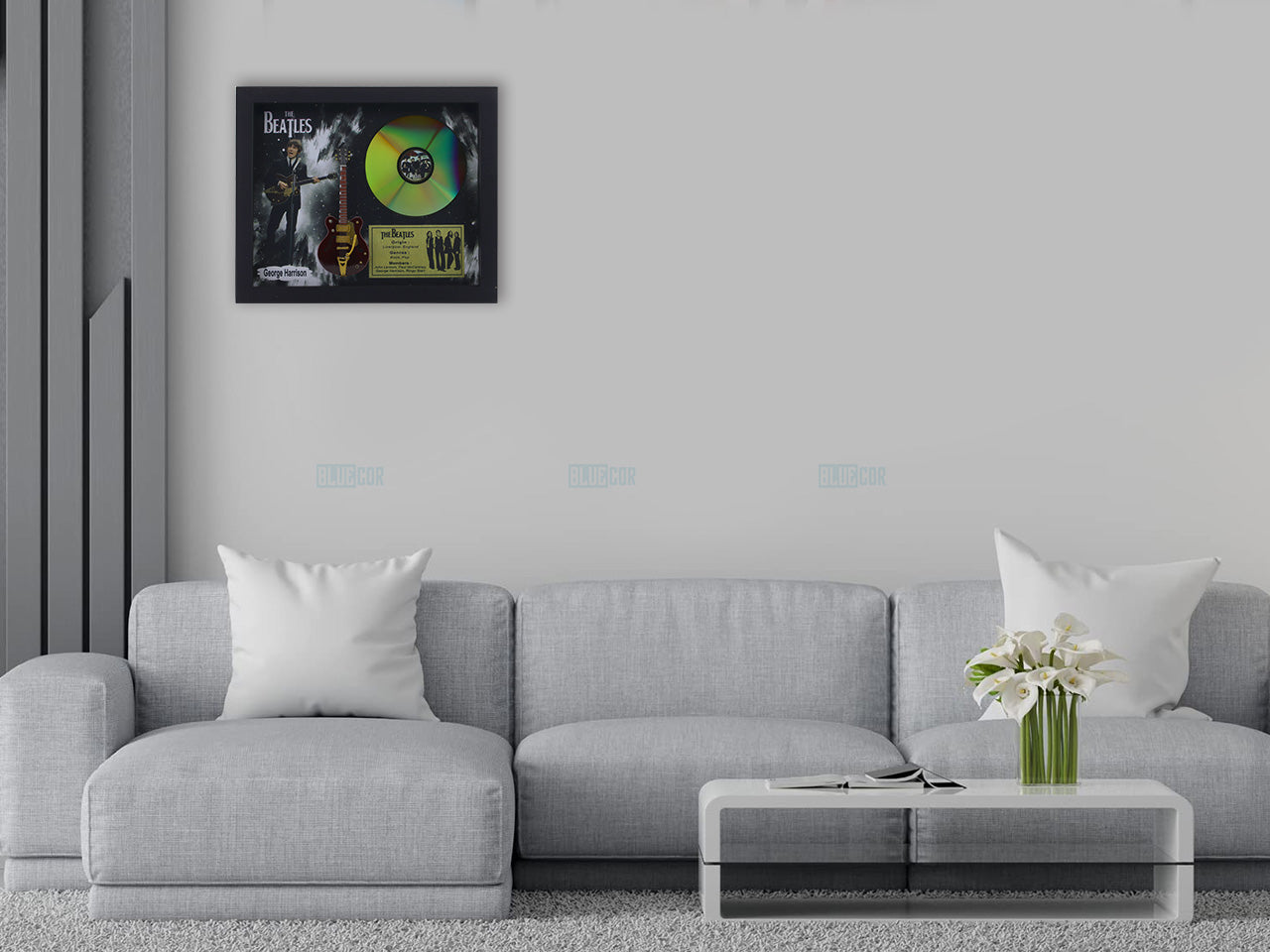 George Harrison Beatles 3D Frame with Miniature Guitar | Classic Music Wall Décor Gift India