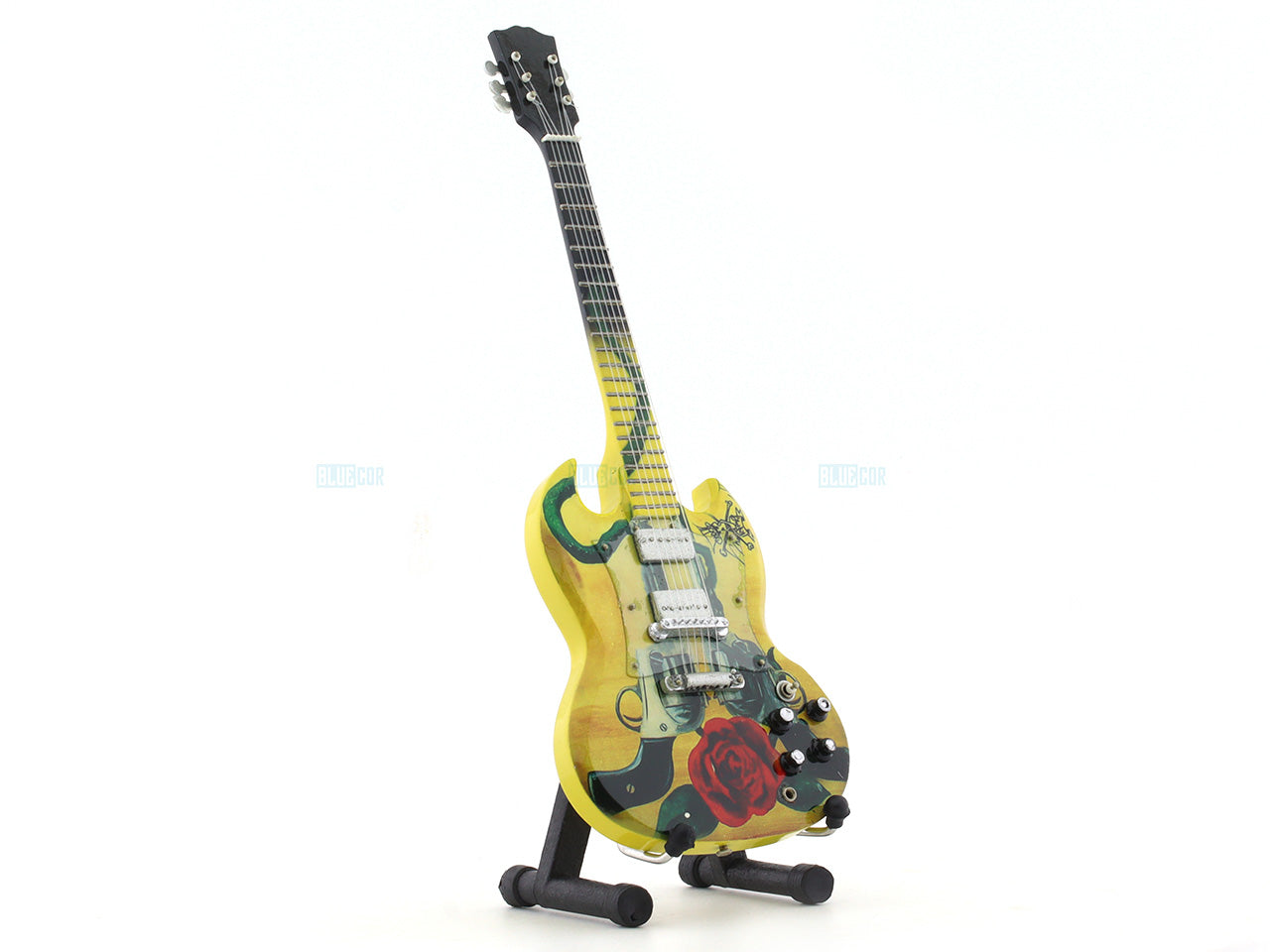 Guns and Roses music band Miniature Guitar with Stand Generic design B