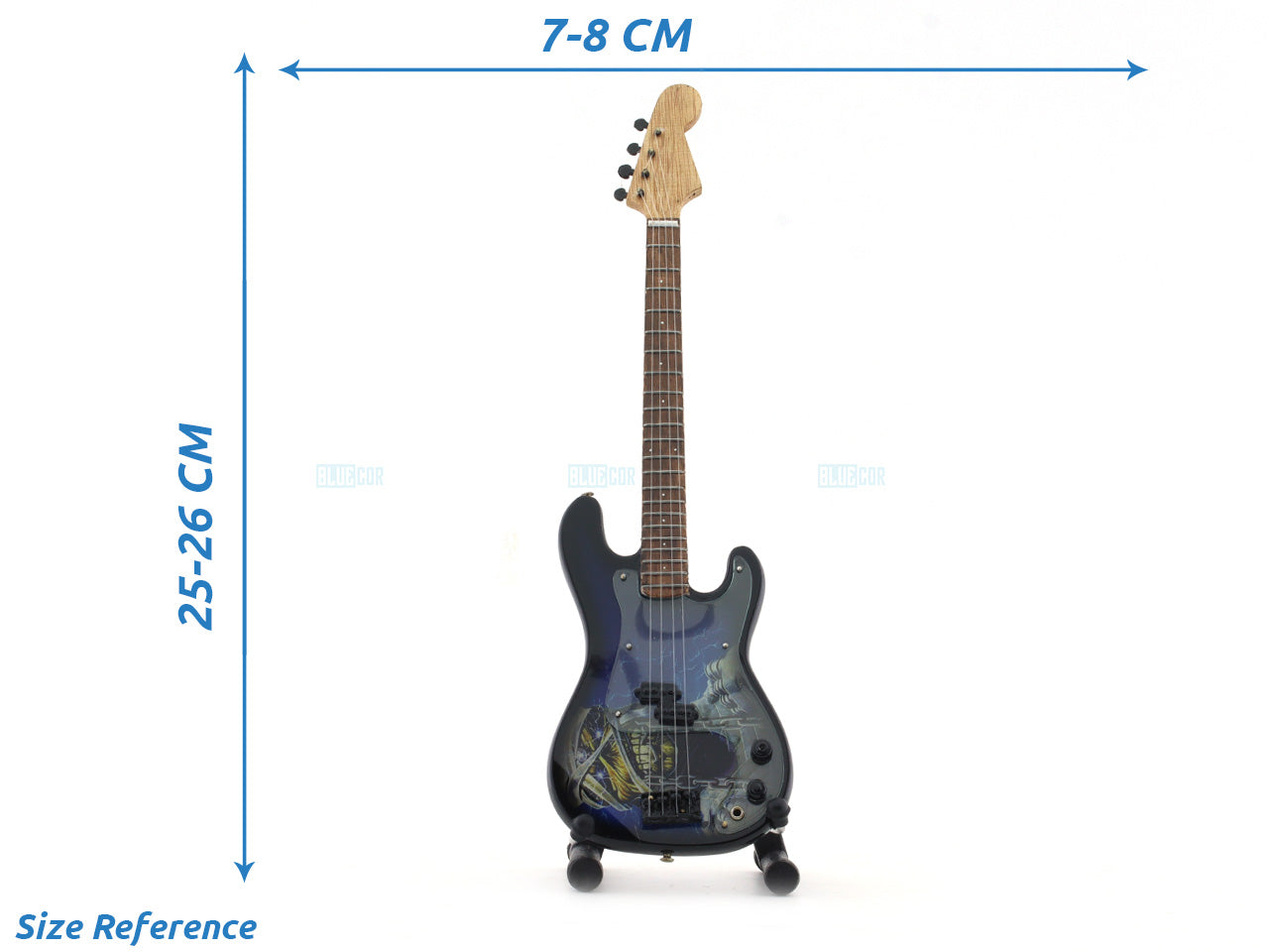 Iron Maiden Mummy Eddie music band Miniature Guitar with Stand Generic design A