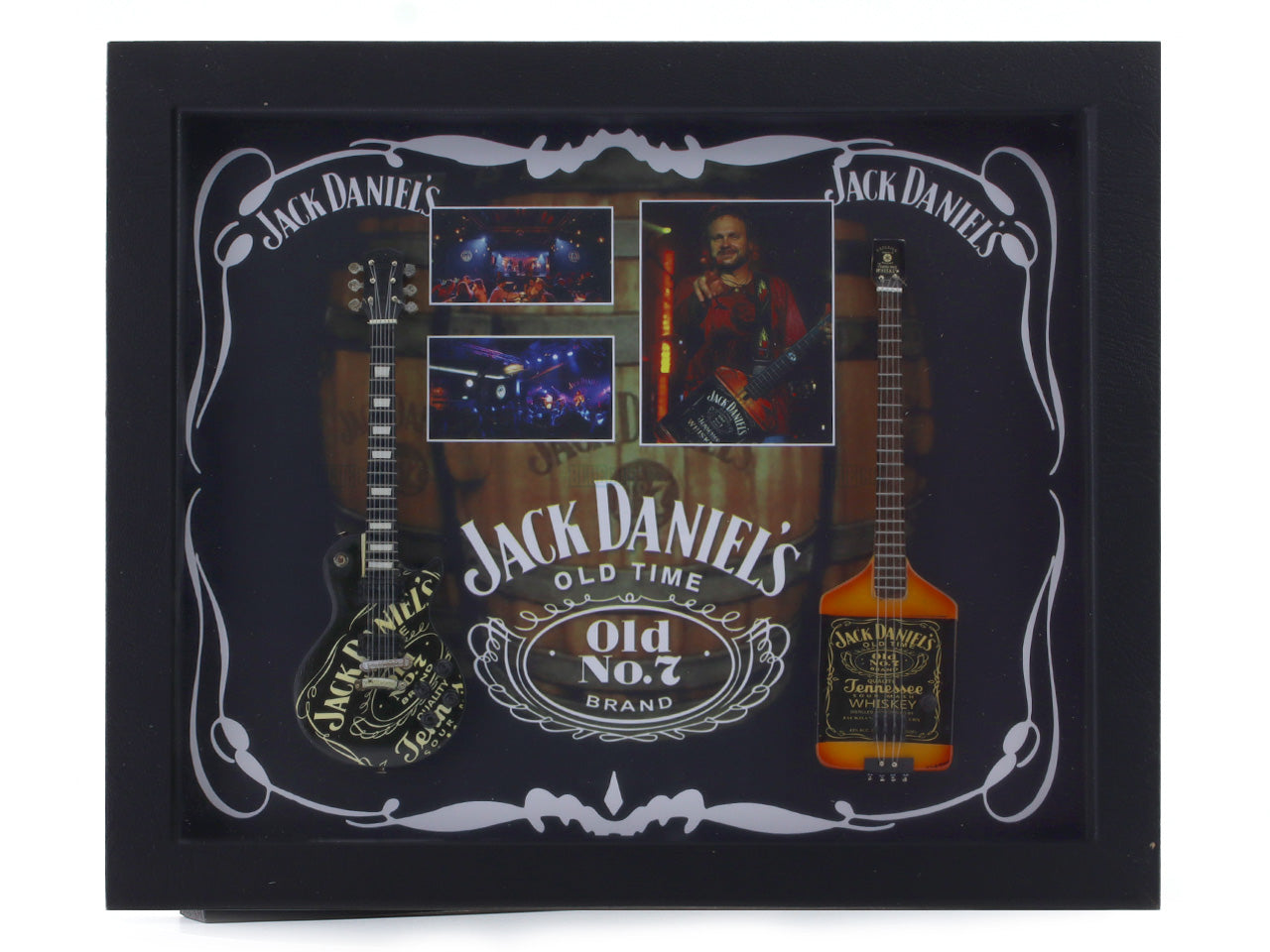 Jack Daniel’s Old No 7 3D frame with miniature guitar premium bar and music wall décor collectible by Bluecor India