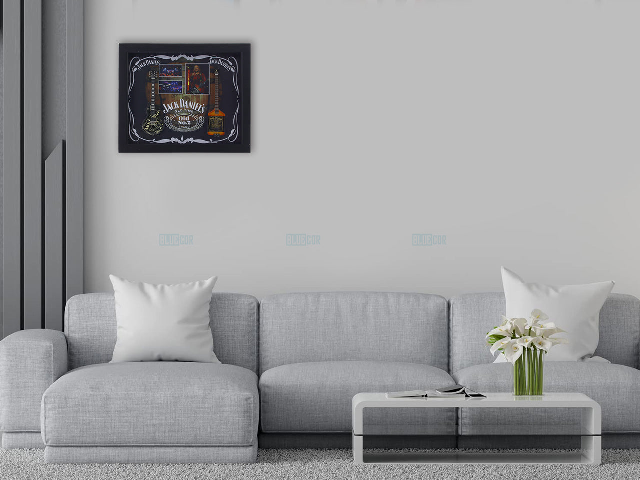 Jack Daniel’s Old No 7 3D Frame with Miniature Guitar | Bar & Music Wall Décor Gift India