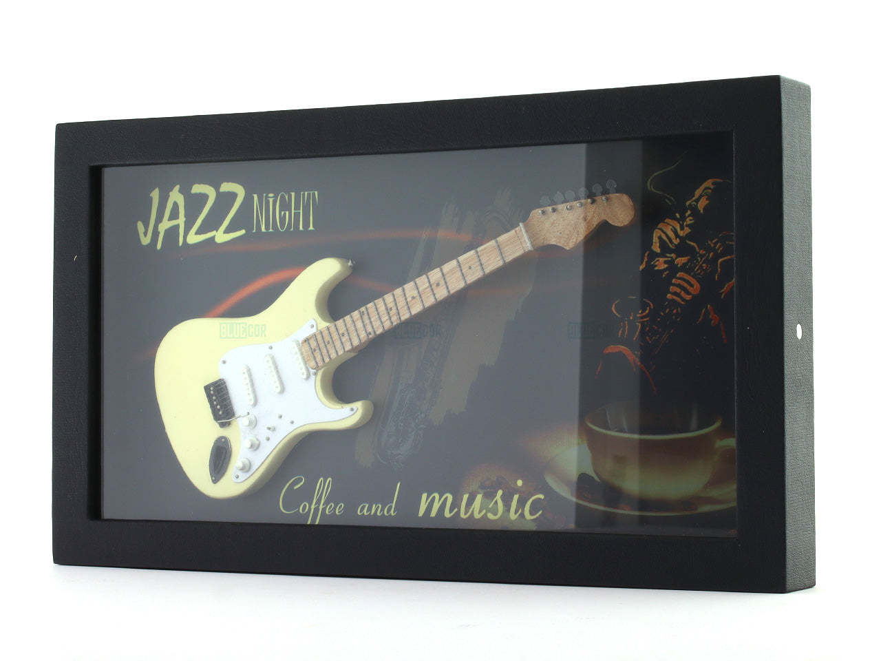 Jazz Night Guitar 3D Frame with Miniature Guitar | Premium Music Wall Décor Gift India