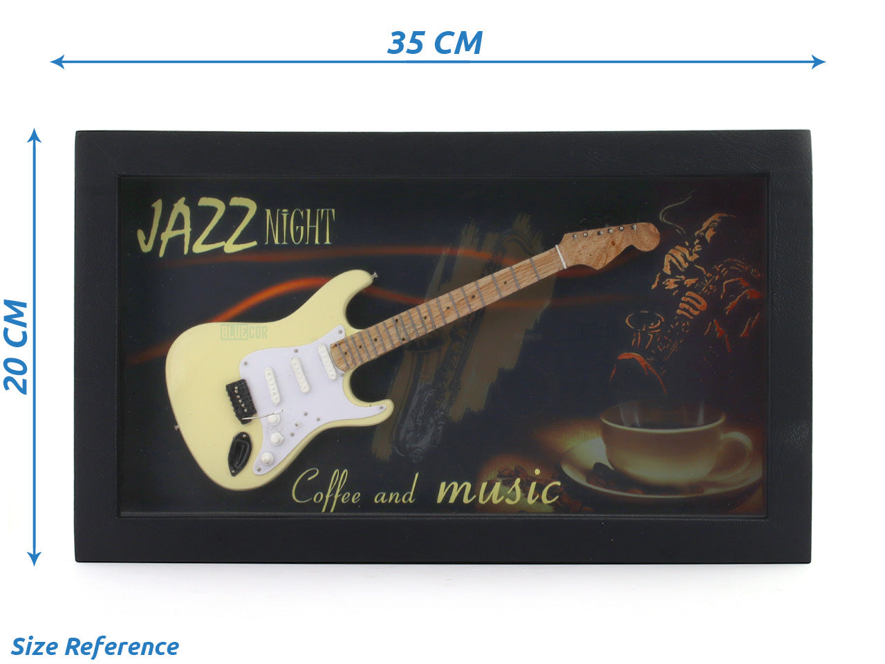 Jazz Night Guitar 3D Frame with Miniature Guitar | Premium Music Wall Décor Gift India