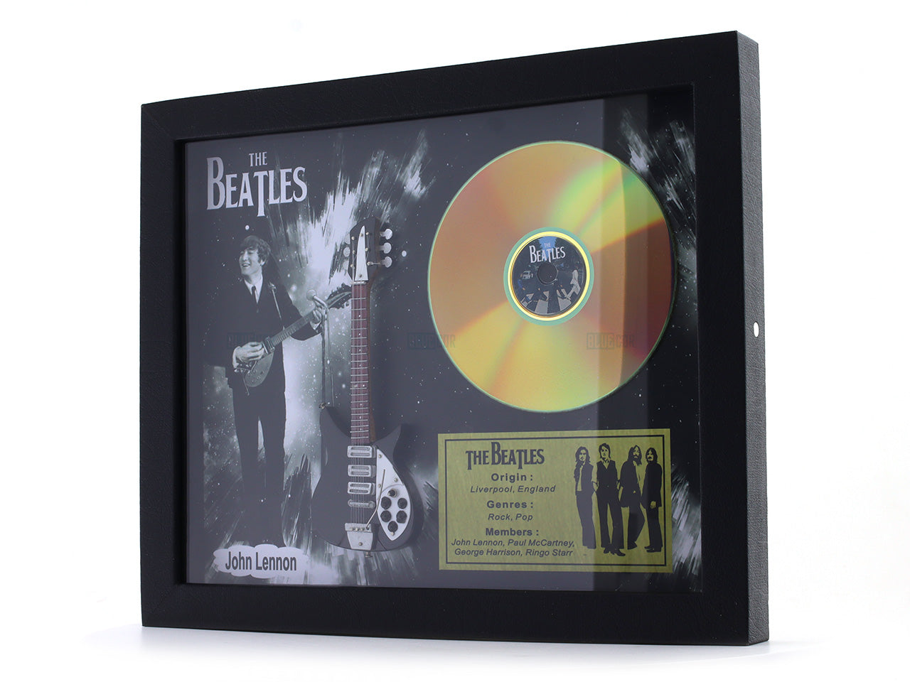 John Lennon The Beatles 3D Frame with Miniature Guitar | Premium Music Wall Décor Gift India