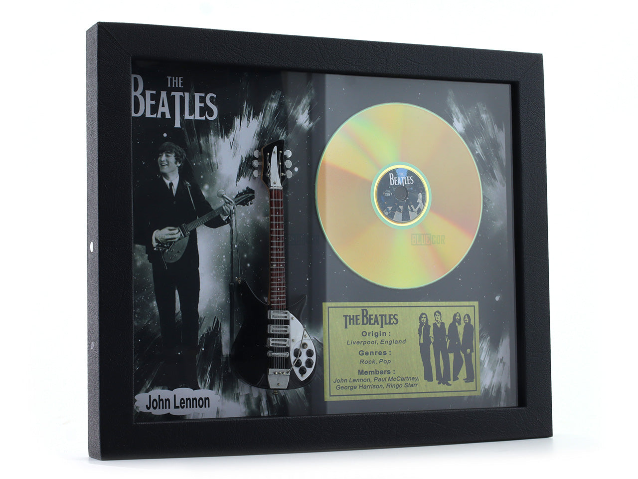 John Lennon The Beatles 3D Frame with Miniature Guitar | Premium Music Wall Décor Gift India