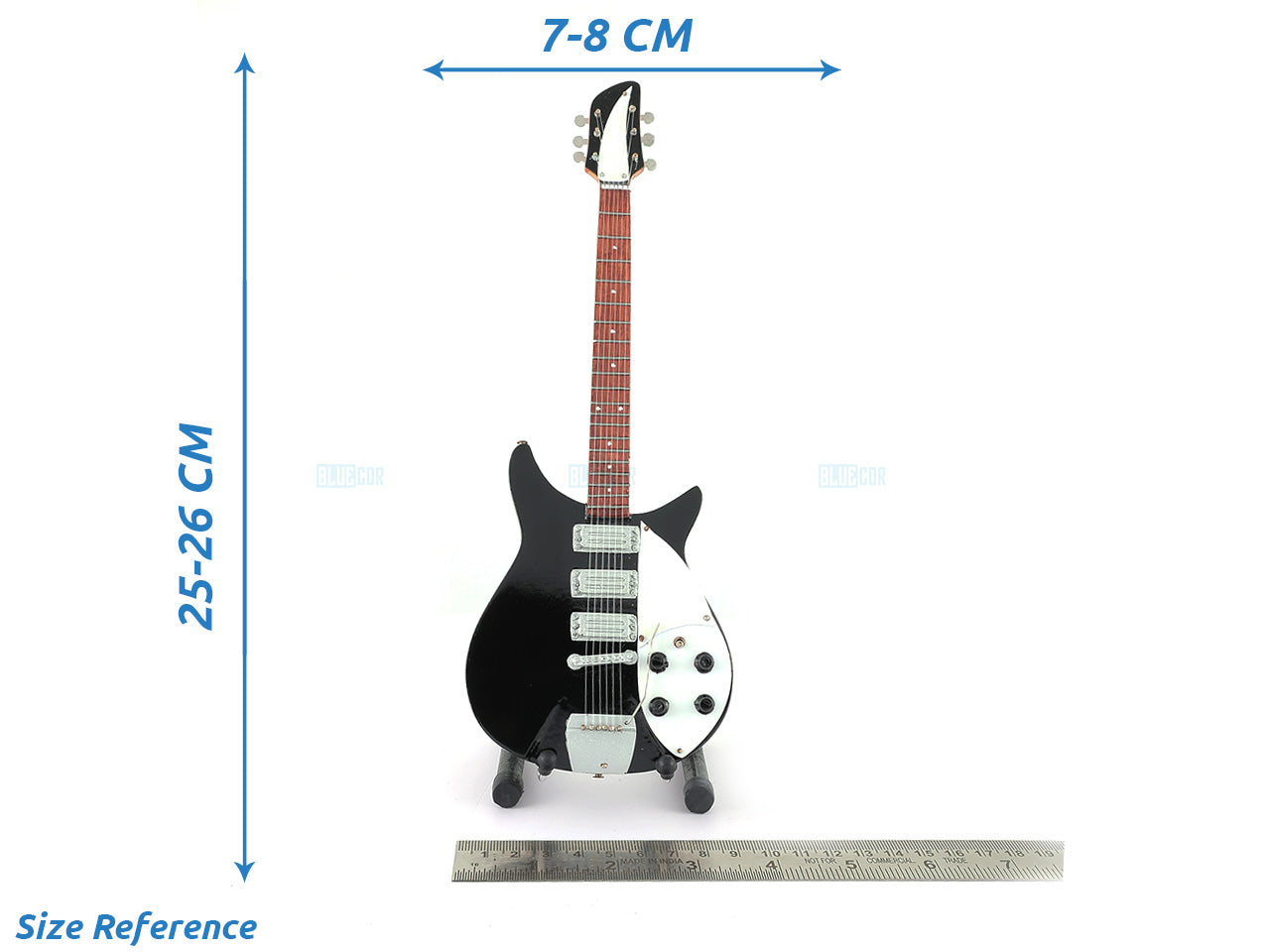 John Lennon Beatles Music Band Miniature Guitar with Stand Design D - Décor