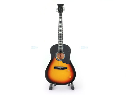 John Lennon Beatles Music Band Miniature Guitar with Stand Design E - Décor