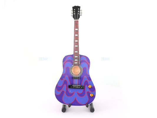 John Lennon Beatles Music Band Miniature Guitar with Stand Design F - Décor