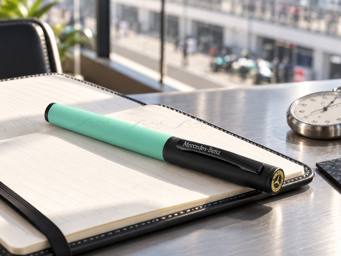 Mercedes F1-Inspired Magnetic Brass Pen | Premium Motorsport Desk Accessory & Gift