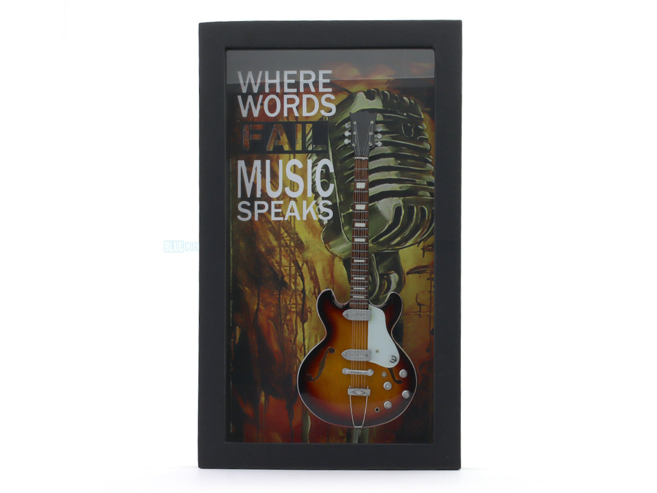 Music Speaks Guitar 3D Frame with Miniature Guitar | Premium Music Wall Décor Gift India
