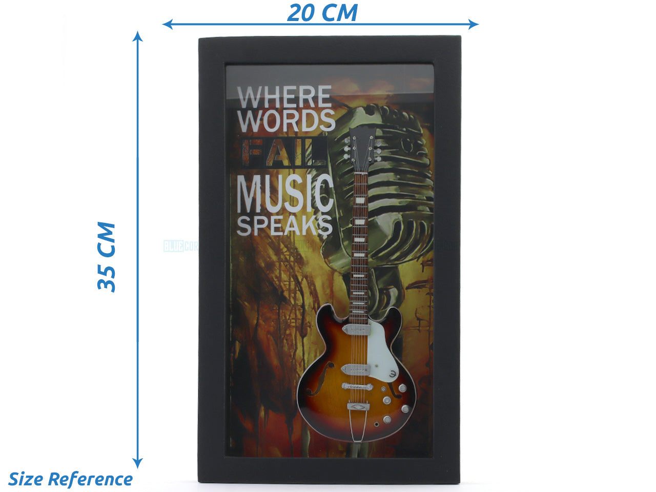 Music Speaks Guitar 3D Frame with Miniature Guitar | Premium Music Wall Décor Gift India