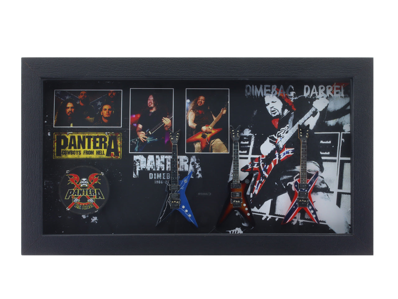 Pantera Simebag Darrel band photo frame with miniature guitars Design A