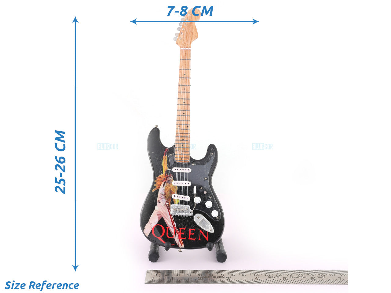 Queen Music Band Miniature Guitar with Stand Generic design A Decor