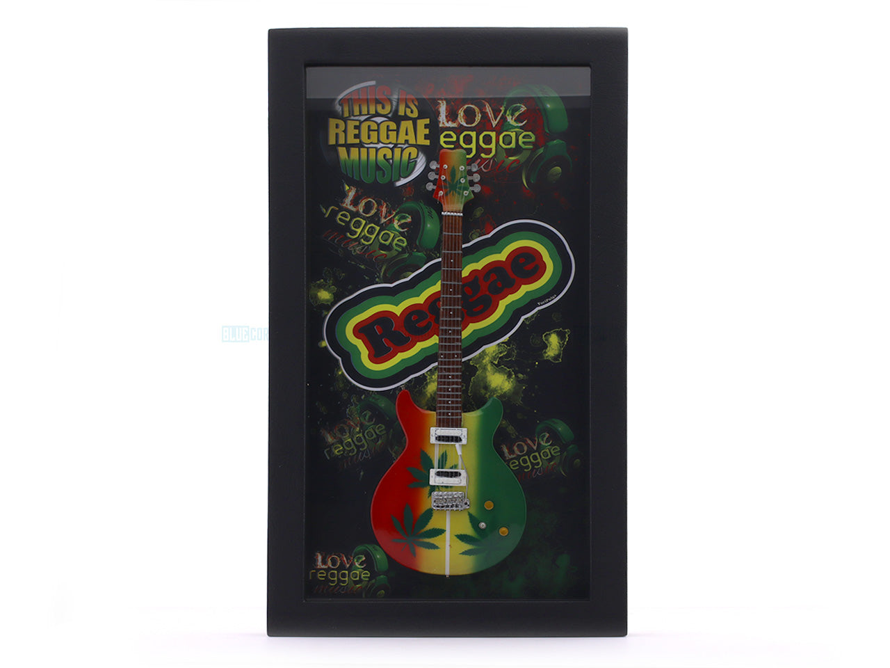 Reggae Guitar 3D Frame with Miniature Guitar | Music Wall Décor Gift India
