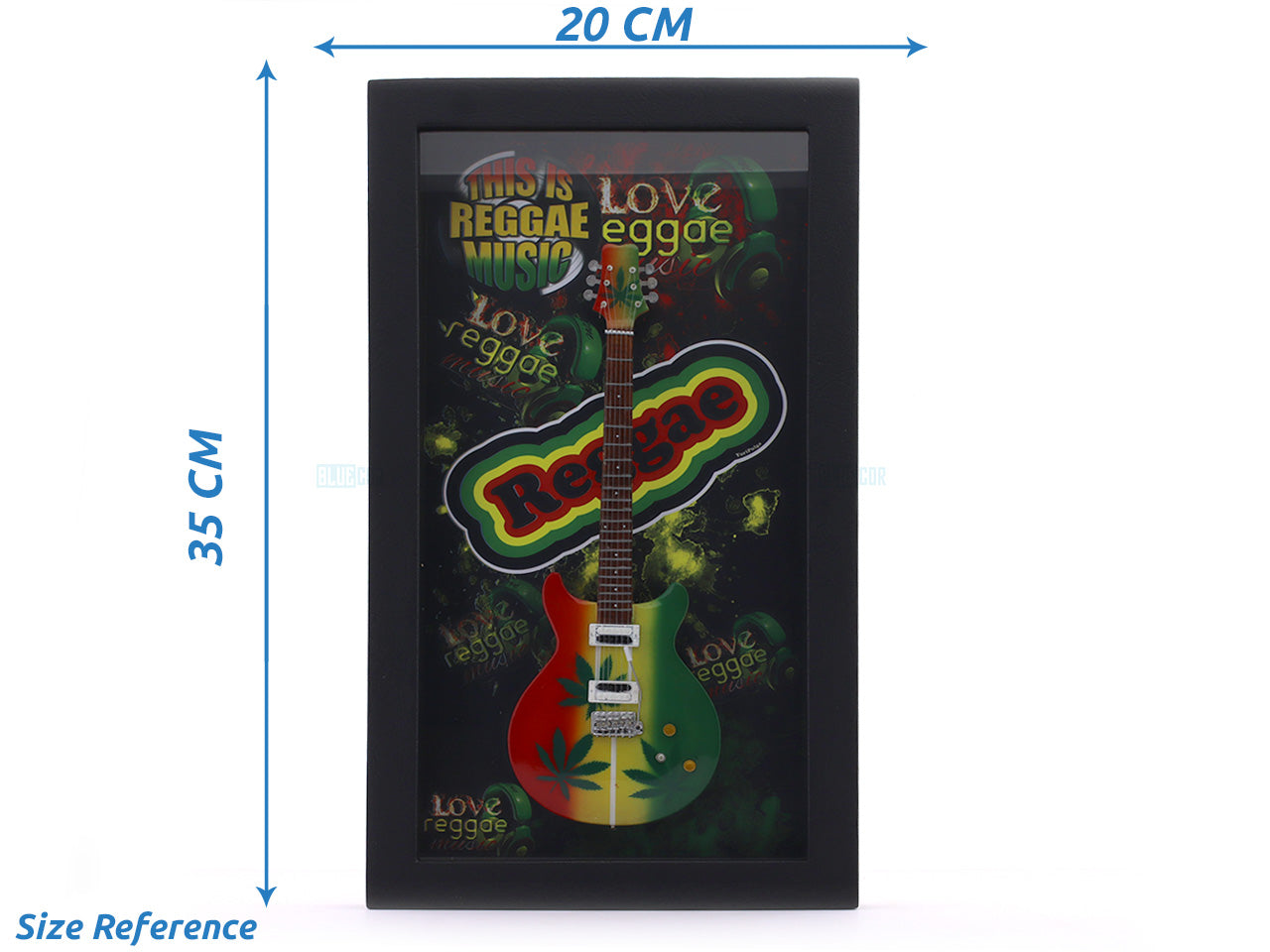 Reggae Guitar 3D Frame with Miniature Guitar | Music Wall Décor Gift India