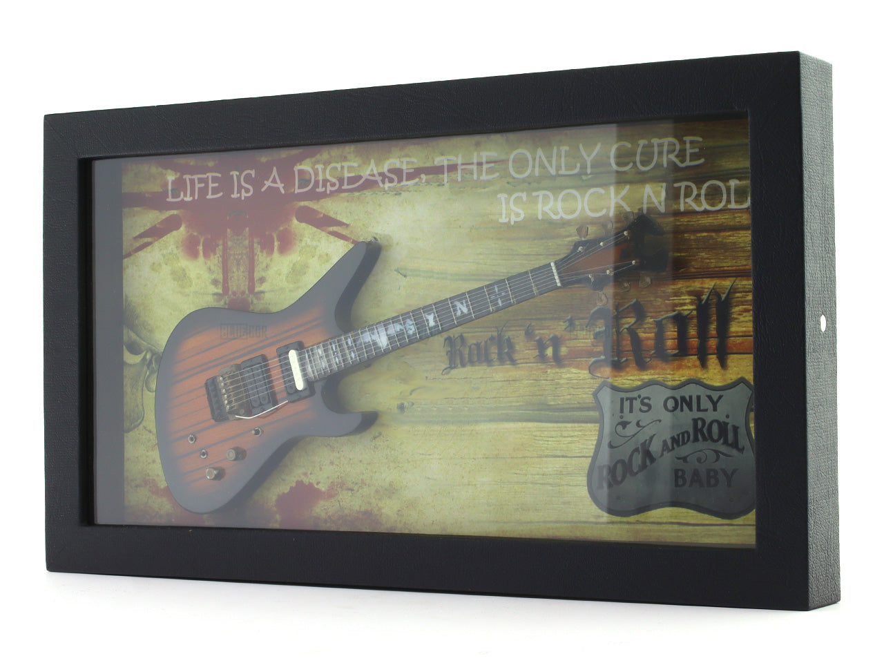 Rock and Roll 3D Frame with Miniature Guitar | Bar & Music Wall Décor Gift India