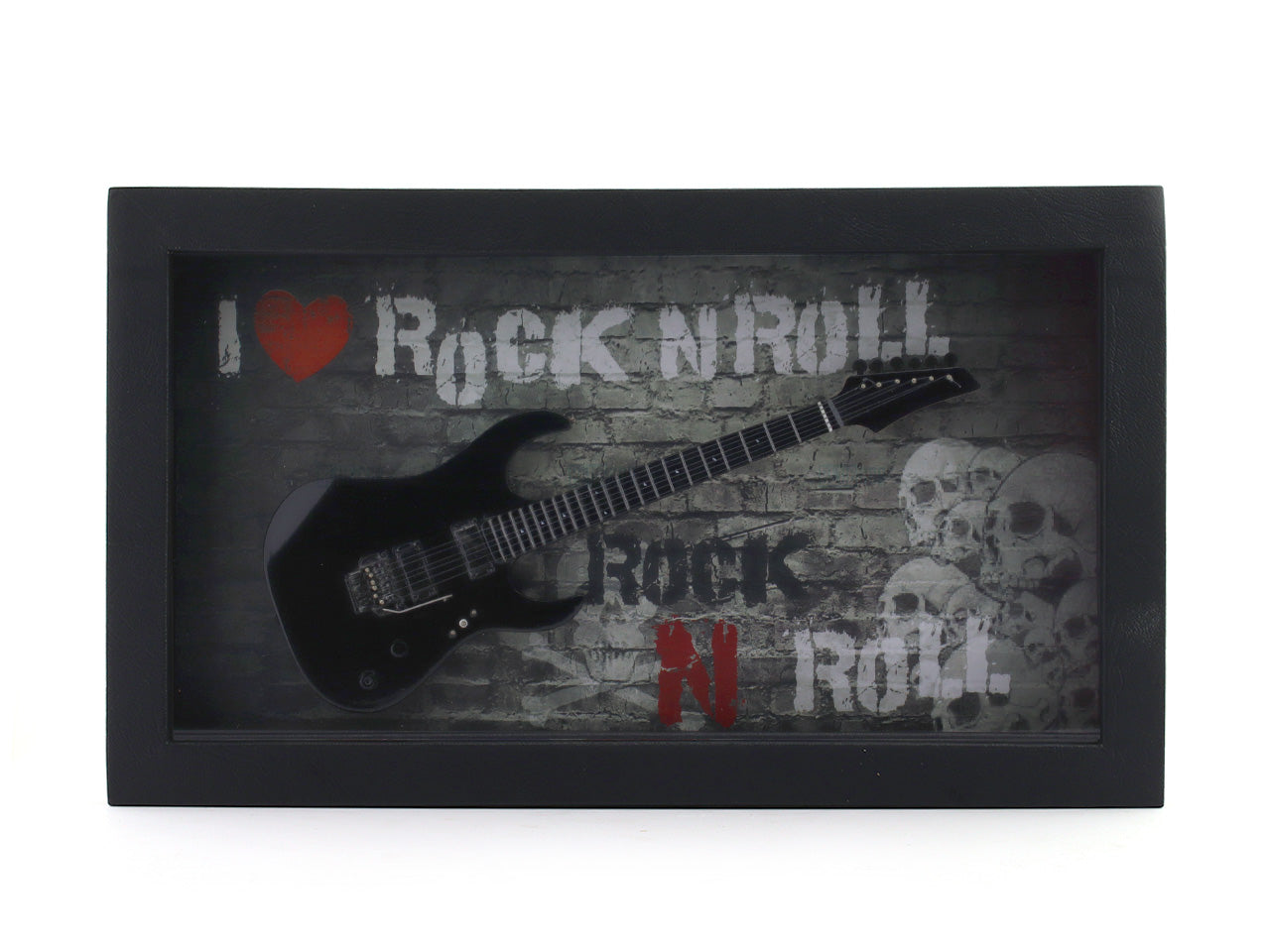 I Love Rock & Roll Guitar 3D Frame with Miniature Guitar | Bar & Music Wall Décor Gift India