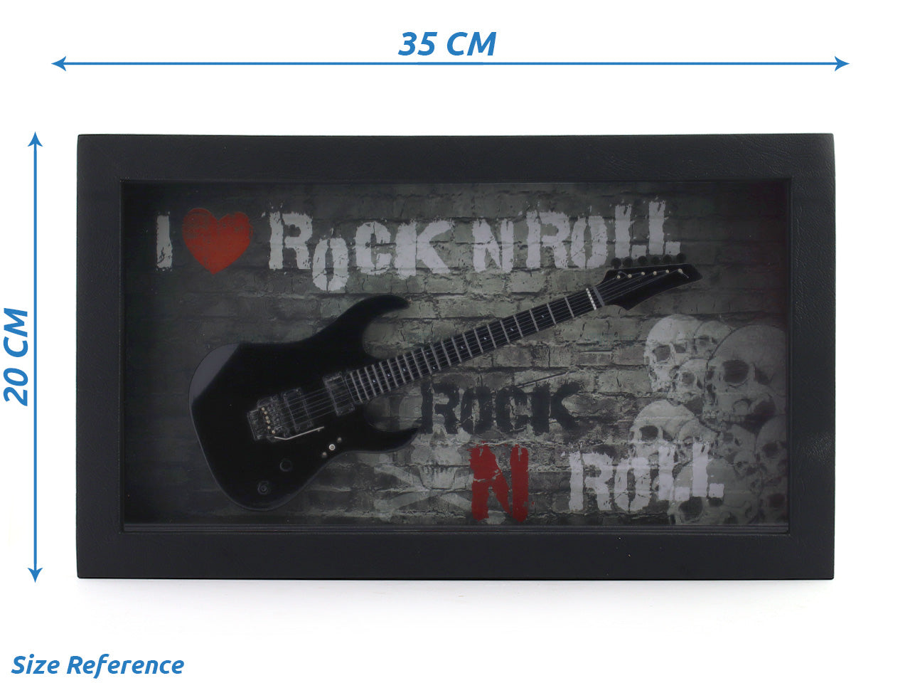 I Love Rock & Roll Guitar 3D Frame with Miniature Guitar | Bar & Music Wall Décor Gift India