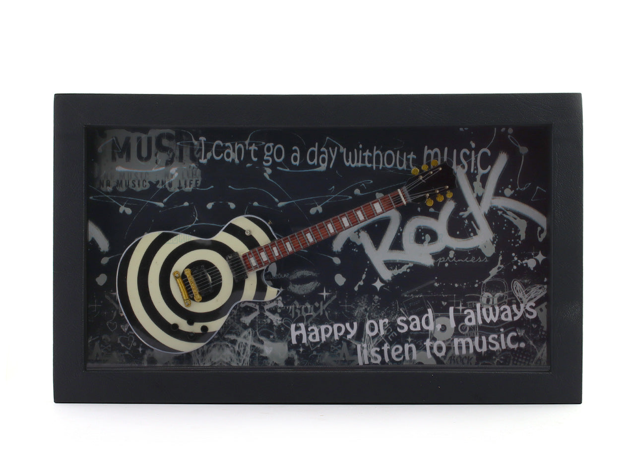 Rock Music Guitar 3D Frame with Miniature Guitar | Bar & Music Wall Décor Gift India