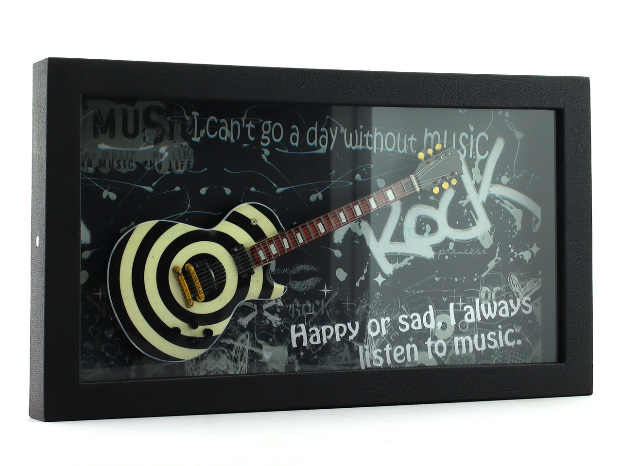 Rock Music Guitar 3D Frame with Miniature Guitar | Bar & Music Wall Décor Gift India