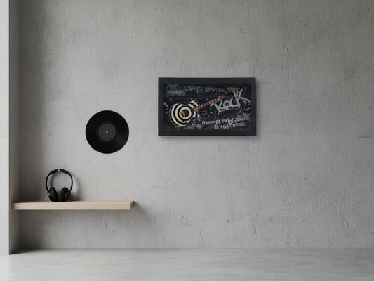 Rock Music Guitar 3D Frame with Miniature Guitar | Bar & Music Wall Décor Gift India